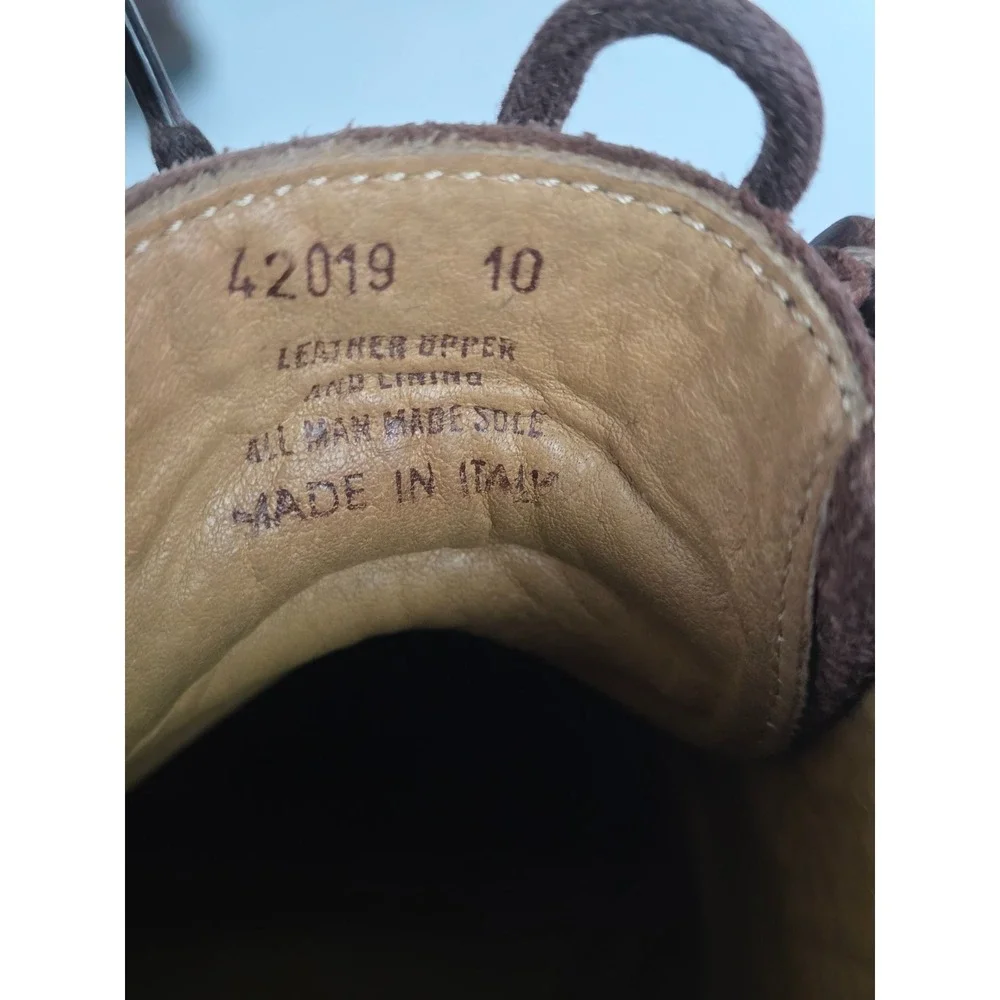 J CREW Men's Boots Size 10 Brown Leather Chukka Lace‎ Up 3-eye Shoes Italy Made